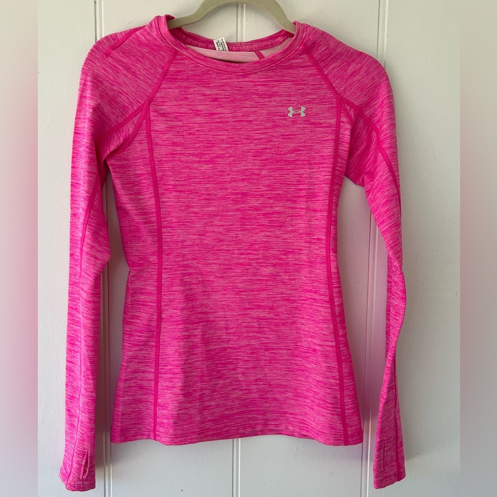 Like New Under Armour Cold Gear Long Sleeve Running Shirt - Pink XS